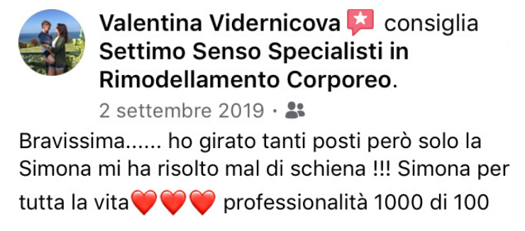 mal di schiena testimonianza valentina 2