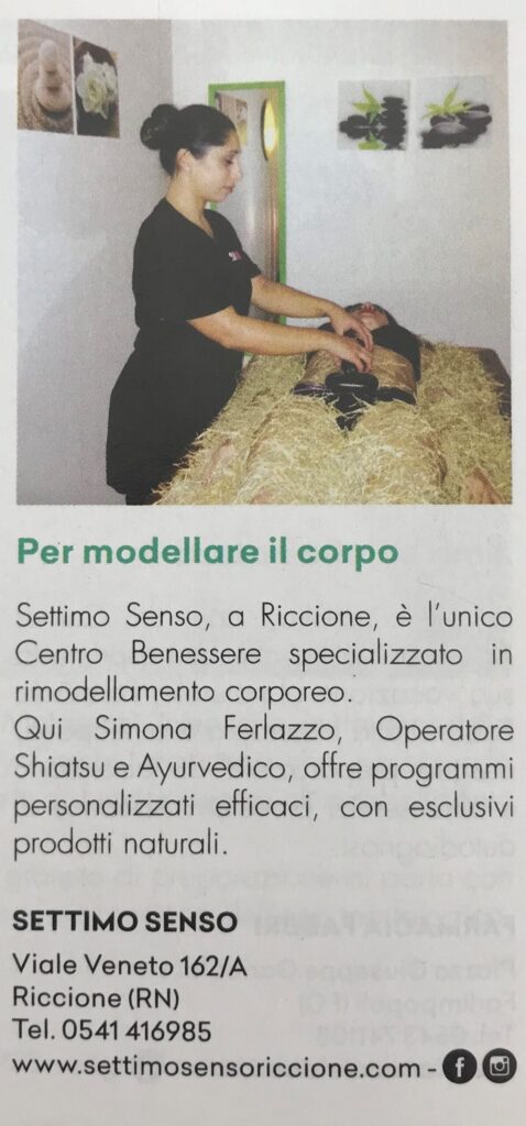 Giornale Grazia 2018 articolo Simona Ferlazzo Settimo Senso Riccione